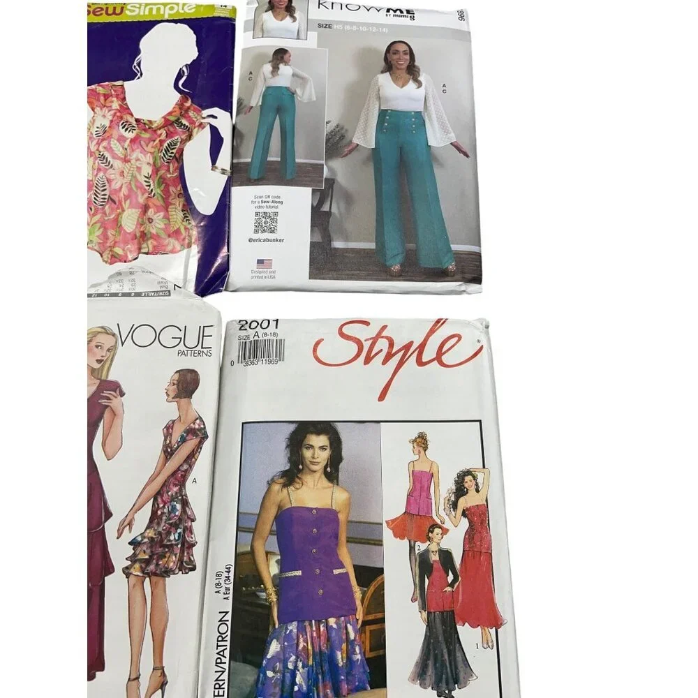 Sewing Pattern Lot of 6 Adult Women Dresses Top Pants Sizes 8-18‎